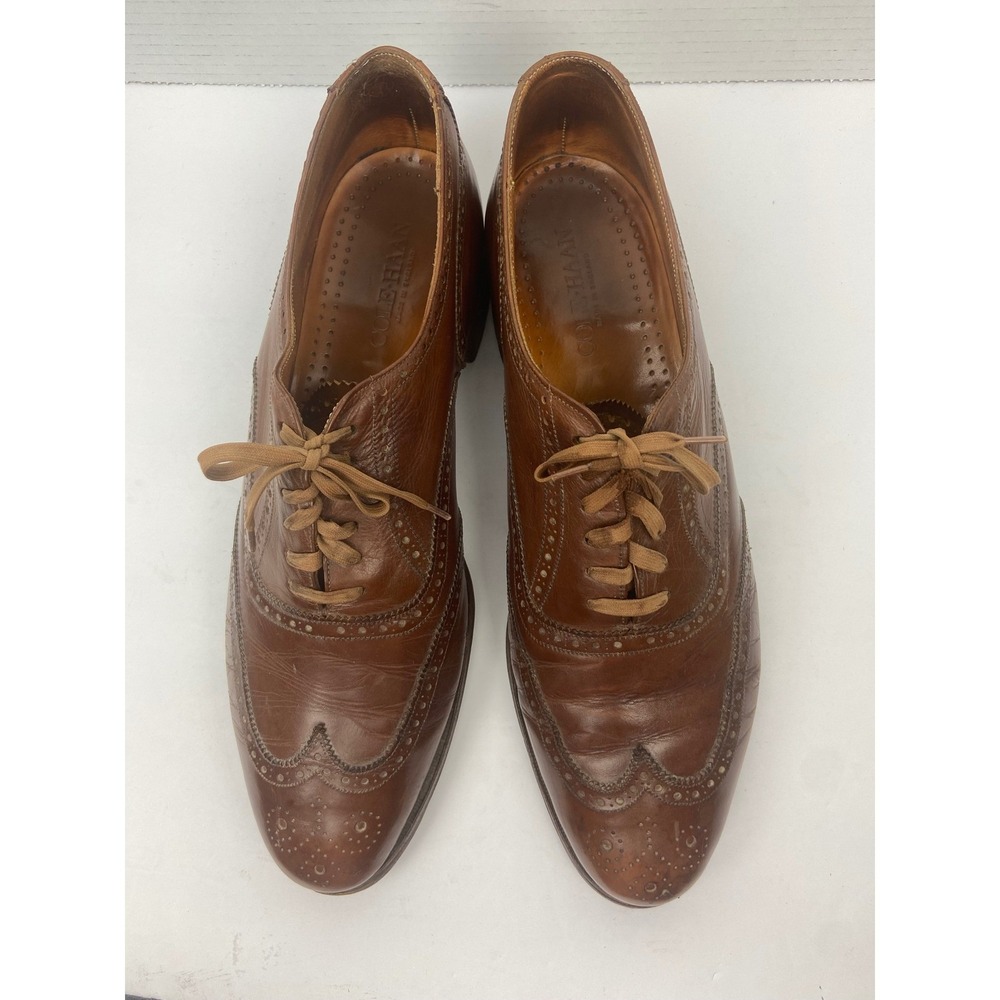 Vintage Cole Haan Wingtip Oxford Shoes Men's 11.5 C Brown Leather‎ Made in USA